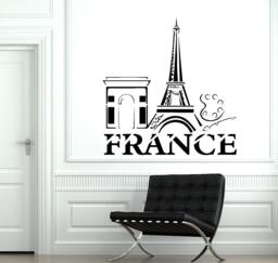 Wall Decal Paris France Eiffel Tower French Building Vinyl Sticker 1826Dz - thumbnail 1