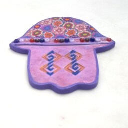 Hand Wall Hanging, Hamsa, Purple Good Luck Gift, Of Fatima, Home Blessing, Judaica, Spiritual Art, Hamsa Hand, Decor - thumbnail 4