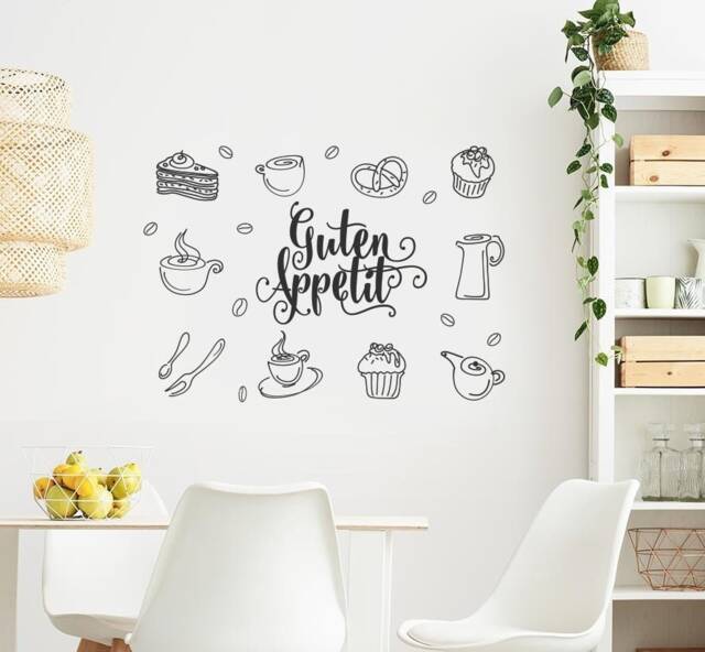 Bon Appetit Wall Sticker For Dining Room Kitchen Cafe Snack Bar Decoration Tattoo Decal W501B - image 1