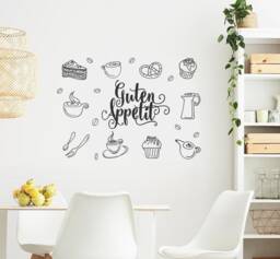 Bon Appetit Wall Sticker For Dining Room Kitchen Cafe Snack Bar Decoration Tattoo Decal W501B