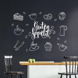 Bon Appetit Wall Sticker For Dining Room Kitchen Cafe Snack Bar Decoration Tattoo Decal W501B - thumbnail 2