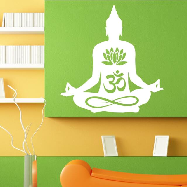 Yoga Om Sign Lotus Position Meditation Design Wall Sticker Vinyl Mural Decal Home House Apartment Art Decor Free Shipping L114 - image 1