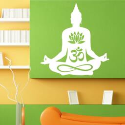 Yoga Om Sign Lotus Position Meditation Design Wall Sticker Vinyl Mural Decal Home House Apartment Art Decor Free Shipping L114 - thumbnail 1
