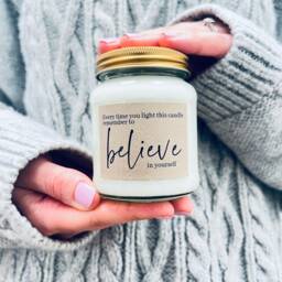 Believe in Yourself Soy Candle, Good Luck, Positivity Gift, Proud Of You, New Job, Well Done, Beginnings - thumbnail 2