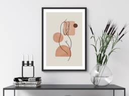 Body Line Art Female Curves Abstract - Wall Print Gift Idea Bespoke Poster A5 A4 A3 Framed - thumbnail 1