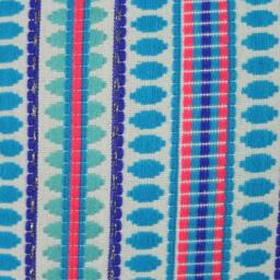 Turquoise Striped Pillow Cover Handmade Cotton Cushion, King Size - thumbnail 3