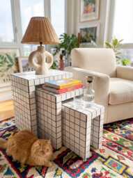 Tiled Side Tables, Trio - thumbnail 1