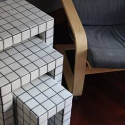 Tiled Side Tables, Trio - thumbnail 3