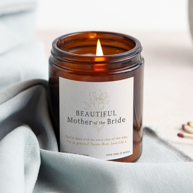 Personalised Mother Of The Bride Candle Gift Scented Soy Wax Apothecary Jar - image 1