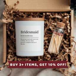 Bridesmaid Candle Set Gift Proposal Box Cards Card Mug W