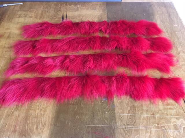 Coyote Fur Dyed Red Parka Ruff Fur Strip Hood Replacement Made in Usa - image 1