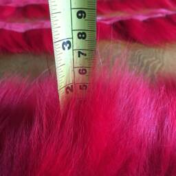Coyote Fur Dyed Red Parka Ruff Fur Strip Hood Replacement Made in Usa - thumbnail 4