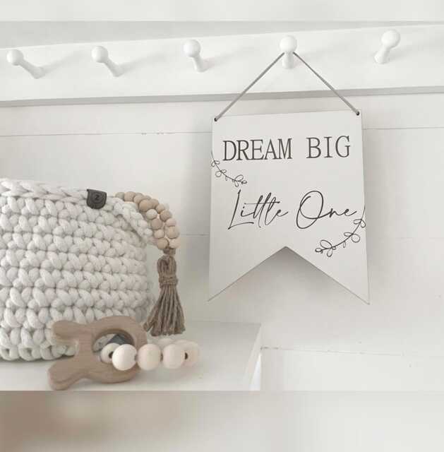 Dream Big Little One Nursery/Bedroom Wall Hanging Sign - image 1