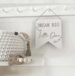 Dream Big Little One Nursery/Bedroom Wall Hanging Sign - thumbnail 1