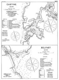 Antique Harbor Chart Art Print Castine & Belfast, Maine - thumbnail 2