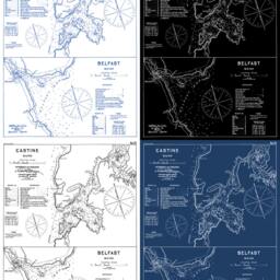 Antique Harbor Chart Art Print Castine & Belfast, Maine - thumbnail 3