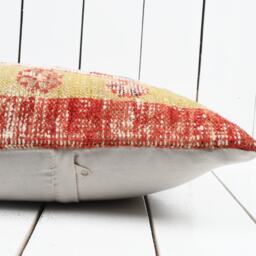 Vintage Turkish Kilim Lumbar Pillow Cover 12x24 Inch, Handmade - thumbnail 4