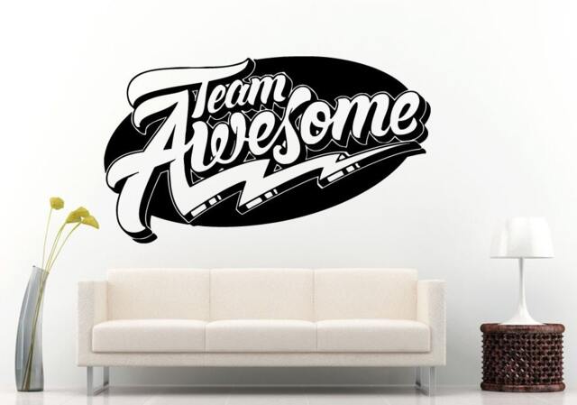 Team Awesome Lighting Bolt Logo Emblem Wall Decal Vinyl Sticker Mural Room Decor L563 - image 1