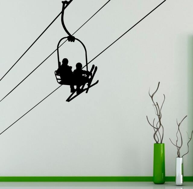 Ski Lift Wall Vinyl Decal Mountain Sticker Landscape Home Interior Bedroom Decor Extreme Design 9(Mnt - image 1