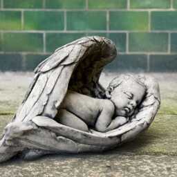 Concrete Baby Angel Sculpture For Garden Stone Statue Home Sleeping Guardian Figurine Yard Ornament Winged Outdoor Decoration - thumbnail 2
