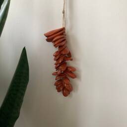 Terracotta Ceramic Petal Wall Hanging Wabi Sabi Pottery Decor - thumbnail 2