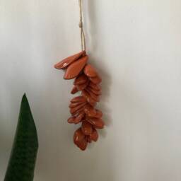 Terracotta Ceramic Petal Wall Hanging Wabi Sabi Pottery Decor - thumbnail 4