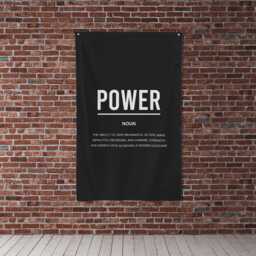 Power Definition Flag Banner, Office Decor, Gym Wall Art Home Gift Sign, Entrepreneur Art, Motivational Fabric Signs - thumbnail 3