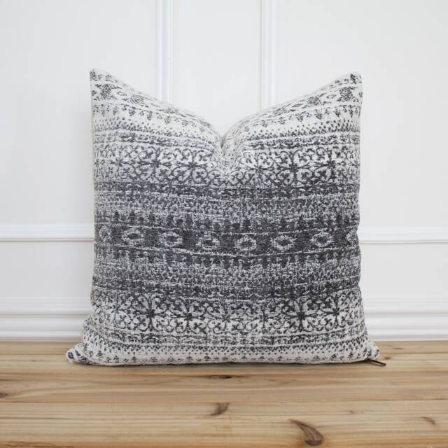 Gray Aztec Inspired Pillow Cover Modern Grey Decorative Fall Farmhouse 20 X 16 26 -- Winter - image 1