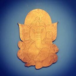 Wooden Ganesha Elephant Spiritual Wall Art - thumbnail 1