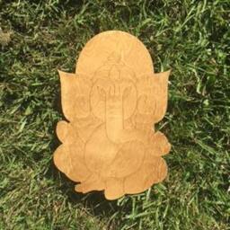 Wooden Ganesha Elephant Spiritual Wall Art - thumbnail 3