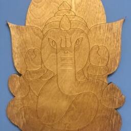 Wooden Ganesha Elephant Spiritual Wall Art - thumbnail 4