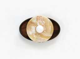 Ellipse Walnut & Onyx Bohemian Wall Fixture Light Living Room Lamp Powder Sconce Kitchen Entry