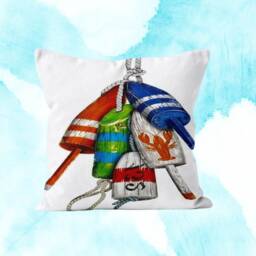 Sea Beach Cushion Cover/Nautical Aqua Garden Decor Case/Cocktail Summer House Accessory Pillow Case/Ocean - thumbnail 3