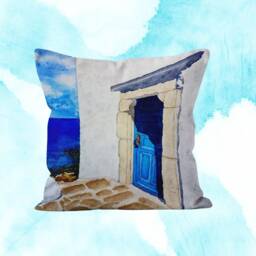 Sea Beach Cushion Cover/Nautical Aqua Garden Decor Case/Cocktail Summer House Accessory Pillow Case/Ocean - thumbnail 2