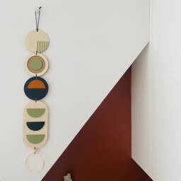 Mid Century Wall Hanging - Slim Geometric Modern Art Bauhaus Decor - thumbnail 3