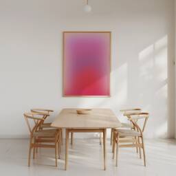 Consciousness Pink Gradient Art Print, Red Aura Poster, Apartment Decor, Room Colorful Abstract Large Wall - thumbnail 3