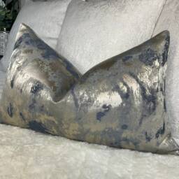 Marble Metallic Cushion Cover For Sofa Or Bed, Luxury Tessere Throw Pillow Sham Interior Designer - thumbnail 2