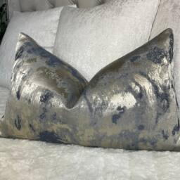 Marble Metallic Cushion Cover For Sofa Or Bed, Luxury Tessere Throw Pillow Sham Interior Designer - thumbnail 3