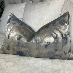 Marble Metallic Cushion Cover For Sofa Or Bed, Luxury Tessere Throw Pillow Sham Interior Designer - thumbnail 1