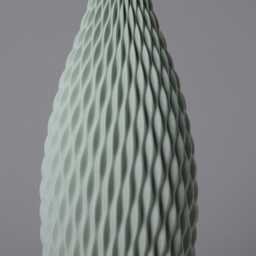Floor Vase Aqua - Sage Green Modern Design With Wavy Surface Lightweight 3D Printed From Recycled Bioplastic 50/60 cm Tall - thumbnail 3