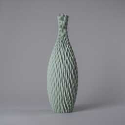Floor Vase Aqua - Sage Green Modern Design With Wavy Surface Lightweight 3D Printed From Recycled Bioplastic 50/60 cm Tall - thumbnail 1