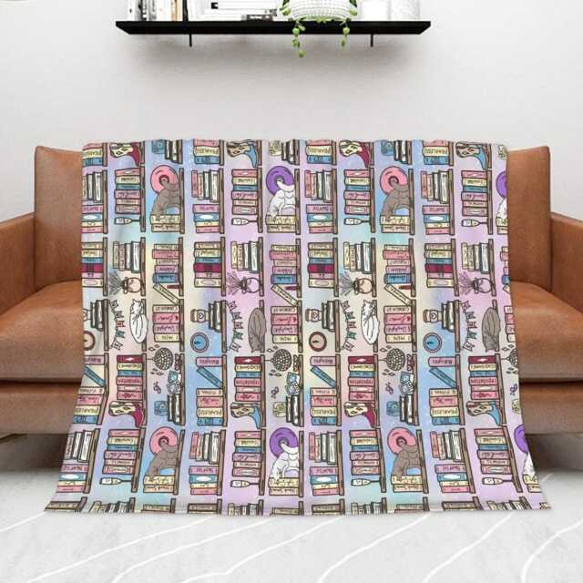 Taylors Shelf 280Gsm Bookish Reader Blanket 50 X 60 Inches, Soft Fluffy Bookworm Gift - image 1