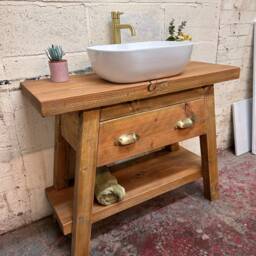 Polpero - Handmade Rustic Pine Furniture Solid Timber Vanity Unit Wooden Bathroom - thumbnail 3