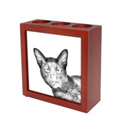 Havana Brown - Wooden Stand For Candles/Pens With The Image Of A Cat New Collection - thumbnail 1