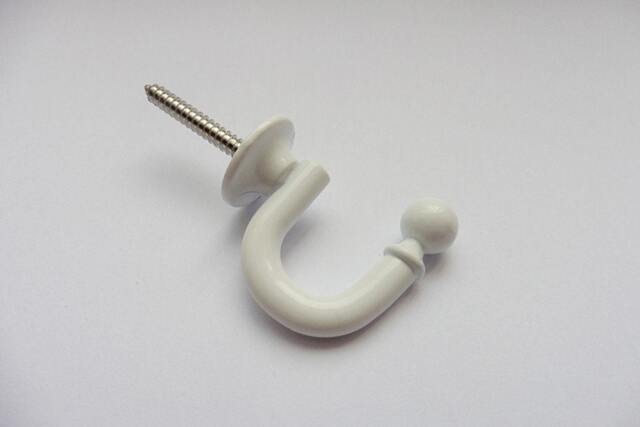 Mini Round Metal Curtain Wall Towel Hooks Coat Hanger - White - Pack Of 2 - image 1