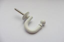 Mini Round Metal Curtain Wall Towel Hooks Coat Hanger - White - Pack Of 2