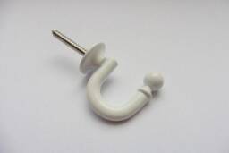 Mini Round Metal Curtain Wall Towel Hooks Coat Hanger - White - Pack Of 2 - thumbnail 4