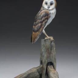 Rodents Beware - Barn Owl Raptor Bronze Wildlife Bird By Jerry Simchuk Art Studio - thumbnail 2