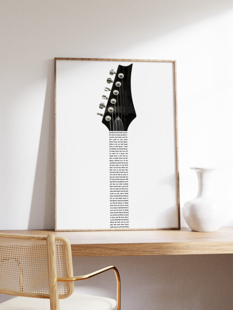 Custom Guitar Lyrics Print, Personalised Music Poster, Customizable Gift, Anniversary Wedding A1/A2/A3/A4 - image 1