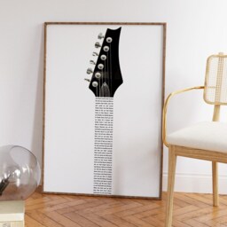 Custom Guitar Lyrics Print, Personalised Music Poster, Customizable Gift, Anniversary Wedding A1/A2/A3/A4 - thumbnail 2
